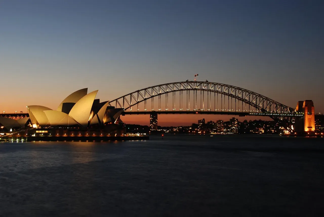 Sydney Opera House and Harbour Bridge at sunset (illustrative image).